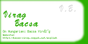 virag bacsa business card